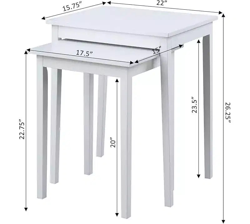 HomeStock Belmont Three Tier End Table with Hidden Storage Drawer, Open Shelves and Nickel Knob Perfect for Organizing Accessories