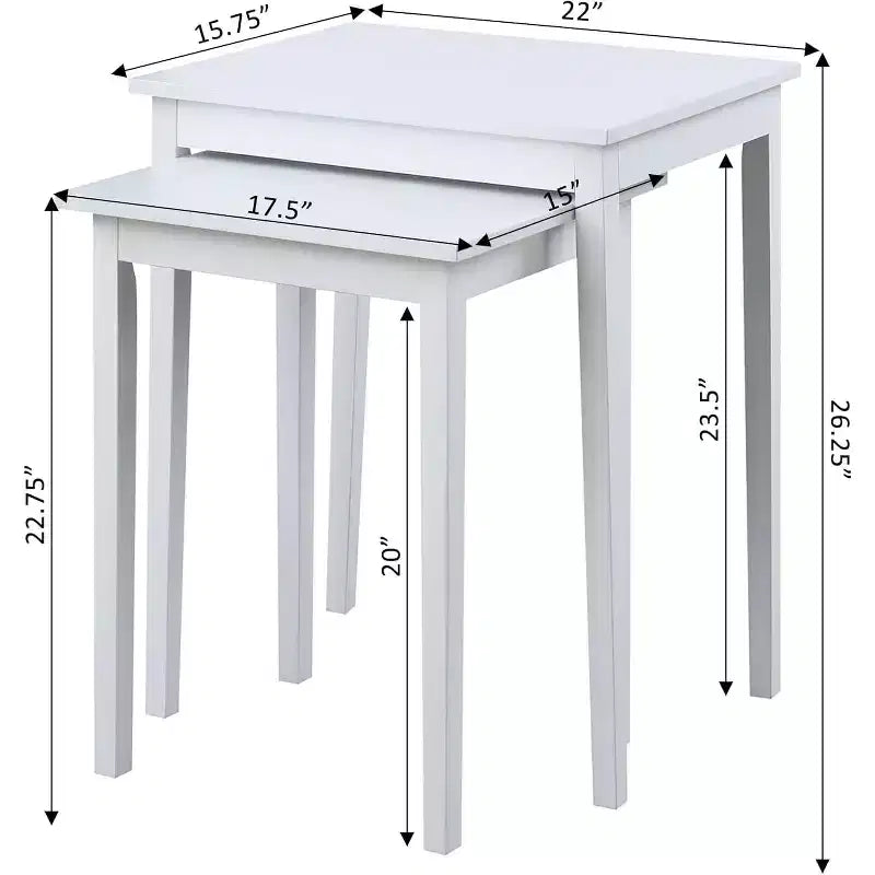HomeStock Belmont Three Tier End Table with Hidden Storage Drawer, Open Shelves and Nickel Knob Perfect for Organizing Accessories