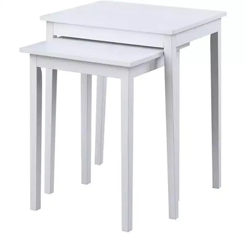 HomeStock Belmont Three Tier End Table with Hidden Storage Drawer, Open Shelves and Nickel Knob Perfect for Organizing Accessories
