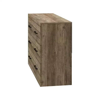 Commode 6 tiroirs Galano Hamsper (verrouillage) - Chêne noueux