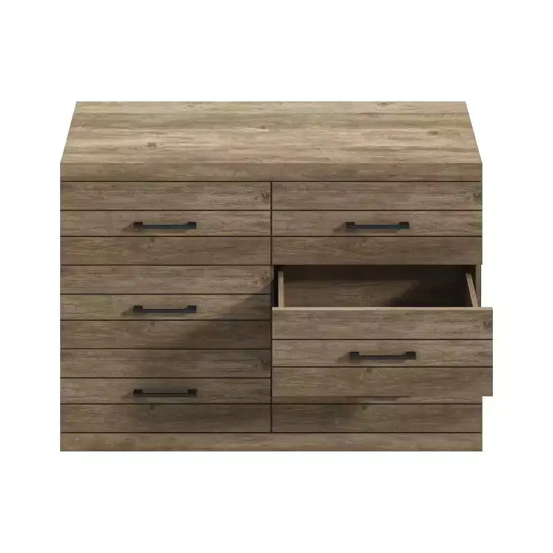 Commode 6 tiroirs Galano Hamsper (verrouillage) - Chêne noueux