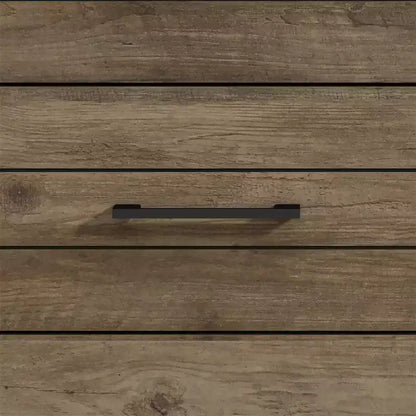 Commode 6 tiroirs Galano Hamsper (verrouillage) - Chêne noueux