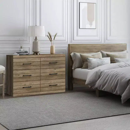 Commode 6 tiroirs Galano Hamsper (verrouillage) - Chêne noueux