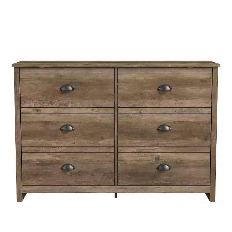 Commode à 6 tiroirs Galano Geodarno (interverrouillage) - Chêne noueux