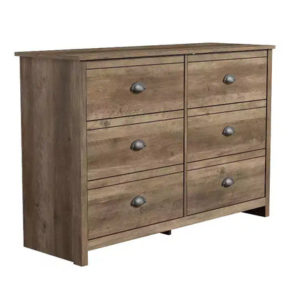 Commode à 6 tiroirs Galano Geodarno (interverrouillage) - Chêne noueux