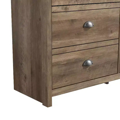 Commode à 6 tiroirs Galano Geodarno (interverrouillage) - Chêne noueux