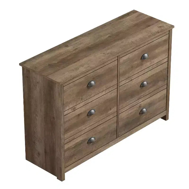 Commode à 6 tiroirs Galano Geodarno (interverrouillage) - Chêne noueux