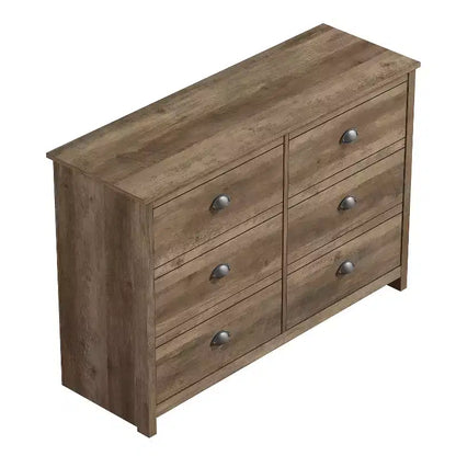 Commode à 6 tiroirs Galano Geodarno (interverrouillage) - Chêne noueux