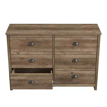 Commode à 6 tiroirs Galano Geodarno (interverrouillage) - Chêne noueux