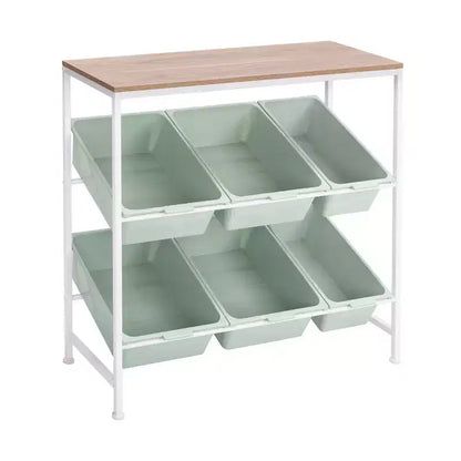 Seville Classics 6-Bin Organizer Cart, 32.5 W x 14.2 D x 30.5 H