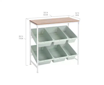 Chariot de rangement à 6 bacs Seville Classics, 32,5 L x 14,2 P x 30,5 H