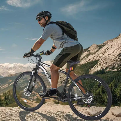 VTT VEVOR, Vélo Tout-Terrain 29 Pouces avec Suspension Avant, Dérailleur SHIMANO 21 Vitesses, Freins à Disque Doubles, Cadre en Alliage d'Aluminium, Noir