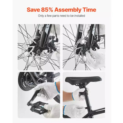 VTT VEVOR, Vélo Tout-Terrain 29 Pouces avec Suspension Avant, Dérailleur SHIMANO 21 Vitesses, Freins à Disque Doubles, Cadre en Alliage d'Aluminium, Noir