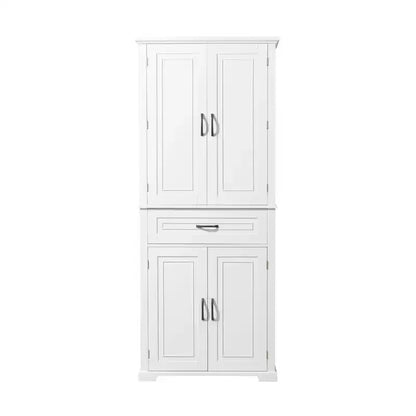 Okak Storage Cabinet, Tall Cabinet with 4 Doors,1 Drawer and Adjustable Shelf, Cabinet for Lving Room, Office