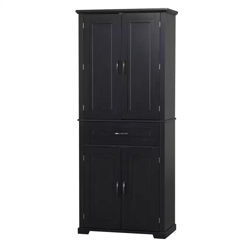 Okak Storage Cabinet, Tall Cabinet with 4 Doors,1 Drawer and Adjustable Shelf, Cabinet for Lving Room, Office