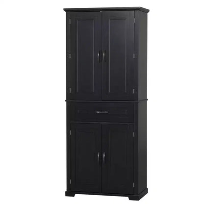 Okak Storage Cabinet, Tall Cabinet with 4 Doors,1 Drawer and Adjustable Shelf, Cabinet for Lving Room, Office