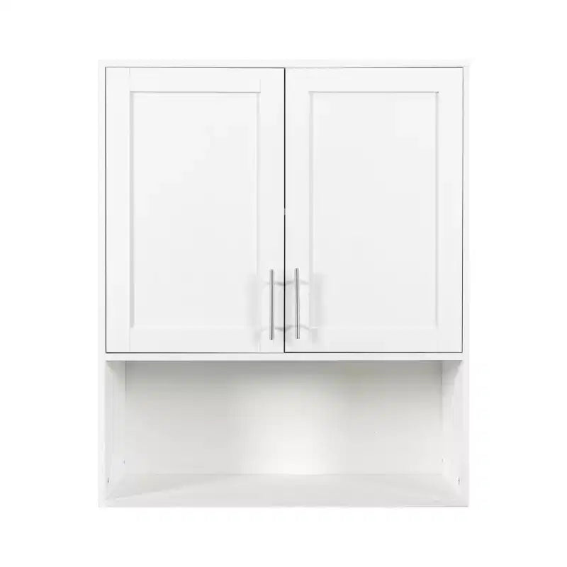 Meuble miroir de salle de bain moderne Samuel GDFStudio de 80 cm avec fente pour mouchoirs, 2 portes et étagère réglable