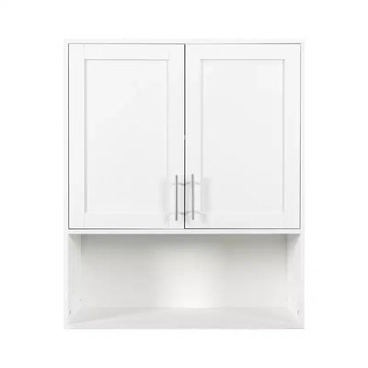Meuble miroir de salle de bain moderne Samuel GDFStudio de 80 cm avec fente pour mouchoirs, 2 portes et étagère réglable