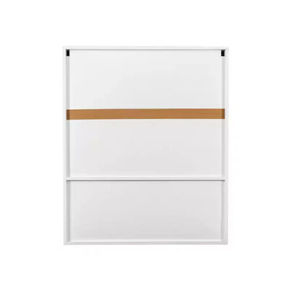 Meuble miroir de salle de bain moderne Samuel GDFStudio de 80 cm avec fente pour mouchoirs, 2 portes et étagère réglable
