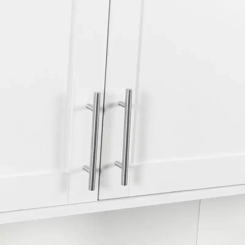 Meuble miroir de salle de bain moderne Samuel GDFStudio de 80 cm avec fente pour mouchoirs, 2 portes et étagère réglable