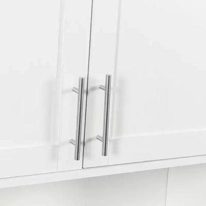 Meuble miroir de salle de bain moderne Samuel GDFStudio de 80 cm avec fente pour mouchoirs, 2 portes et étagère réglable