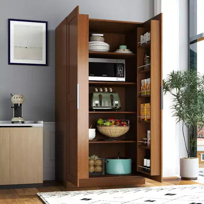 GDFStudio Helene Armoire de Cuisine Haute et Moderne de 160 cm avec 2 Portes et Étagères
