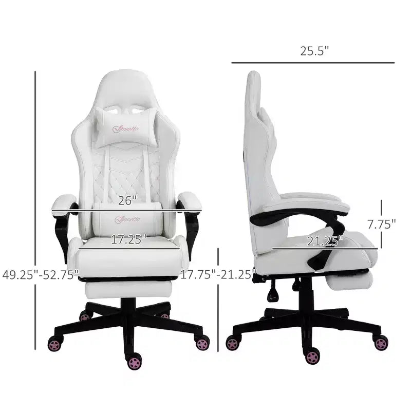 Okak High-Back Gaming Chair with Headrest, Computer Chair with Lumbar Support and Footrest, Office Chair for Study, Reading Room