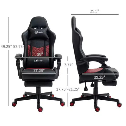 Okak High-Back Gaming Chair with Headrest, Computer Chair with Lumbar Support and Footrest, Office Chair for Study, Reading Room