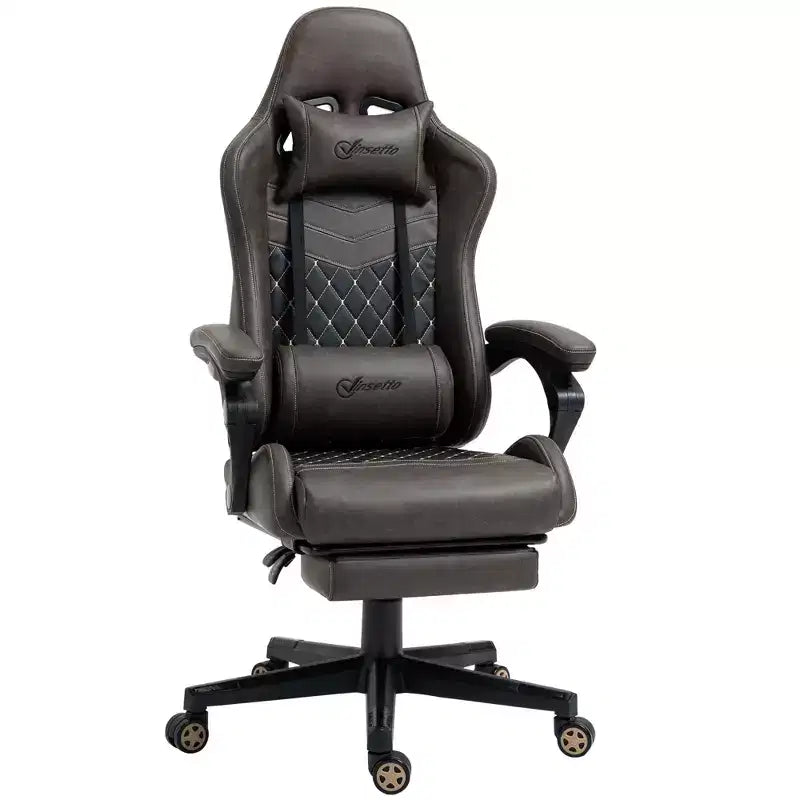 Okak High-Back Gaming Chair with Headrest, Computer Chair with Lumbar Support and Footrest, Office Chair for Study, Reading Room
