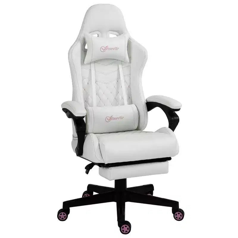 Okak High-Back Gaming Chair with Headrest, Computer Chair with Lumbar Support and Footrest, Office Chair for Study, Reading Room