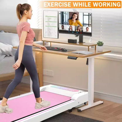 NAYSAYE Portable Treadmill Exercise Trainer Walking Jogging Machine for Home Office , Pink, 43.5*19.5*3.5