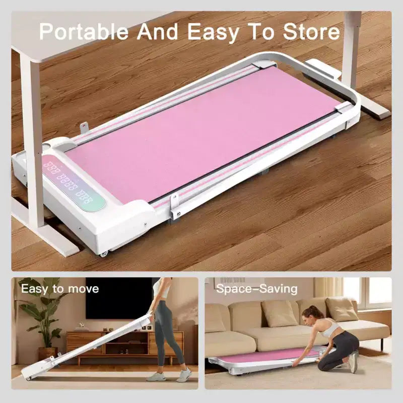 NAYSAYE Portable Treadmill Exercise Trainer Walking Jogging Machine for Home Office , Pink, 43.5*19.5*3.5