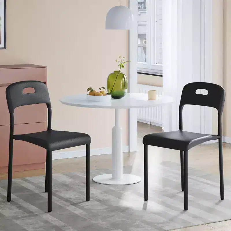 Plastic Stackable Dining Chairs with Metal Legs for Conference Room Office Dining Table, Easy Assembly, Stain-Resistant, Indoor & Outdoor Use