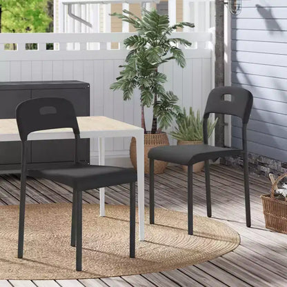 Plastic Stackable Dining Chairs with Metal Legs for Conference Room Office Dining Table, Easy Assembly, Stain-Resistant, Indoor & Outdoor Use