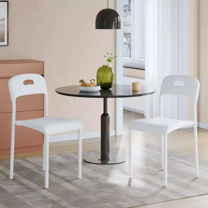 Plastic Stackable Dining Chairs with Metal Legs for Conference Room Office Dining Table, Easy Assembly, Stain-Resistant, Indoor & Outdoor Use