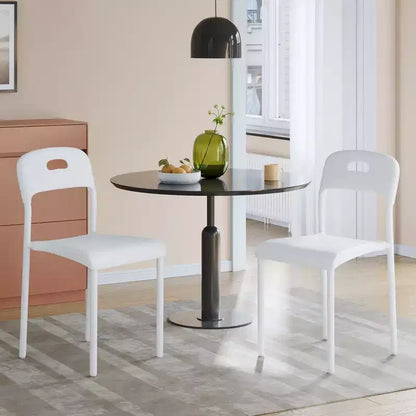 Plastic Stackable Dining Chairs with Metal Legs for Conference Room Office Dining Table, Easy Assembly, Stain-Resistant, Indoor & Outdoor Use