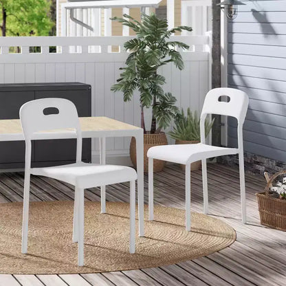 Plastic Stackable Dining Chairs with Metal Legs for Conference Room Office Dining Table, Easy Assembly, Stain-Resistant, Indoor & Outdoor Use