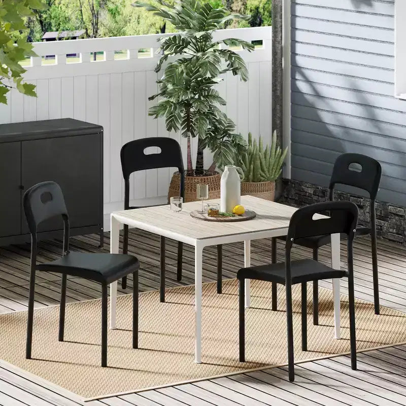 Plastic Stackable Dining Chairs with Metal Legs for Conference Room Office Dining Table, Easy Assembly, Stain-Resistant, Indoor & Outdoor Use