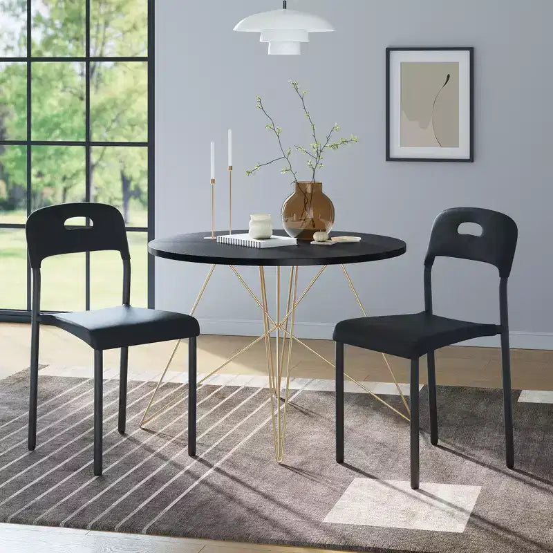 Plastic Stackable Dining Chairs with Metal Legs for Conference Room Office Dining Table, Easy Assembly, Stain-Resistant, Indoor & Outdoor Use