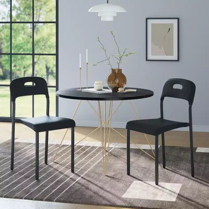 Plastic Stackable Dining Chairs with Metal Legs for Conference Room Office Dining Table, Easy Assembly, Stain-Resistant, Indoor & Outdoor Use