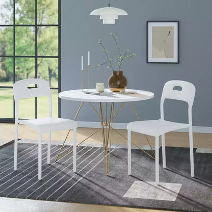 Plastic Stackable Dining Chairs with Metal Legs for Conference Room Office Dining Table, Easy Assembly, Stain-Resistant, Indoor & Outdoor Use