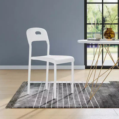 Plastic Stackable Dining Chairs with Metal Legs for Conference Room Office Dining Table, Easy Assembly, Stain-Resistant, Indoor & Outdoor Use