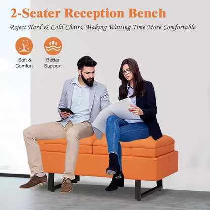 Kinsuite Reception Chairs Entryway Bench - Waiting Room Chair with PU Leather