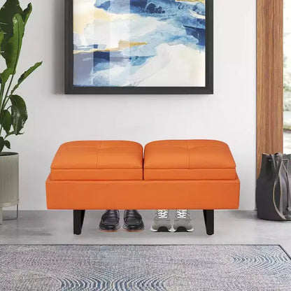Kinsuite Reception Chairs Entryway Bench - Waiting Room Chair with PU Leather