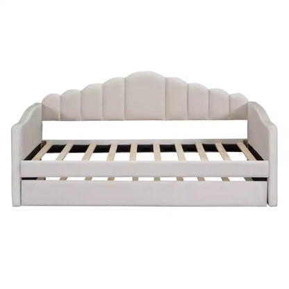 Lit de repos gigogne simple Bellemave pour adultes, enfants, filles, adolescents, lits de repos gigognes pour salon, velours, beige