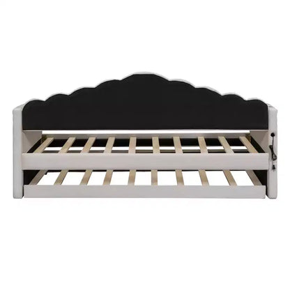Lit de repos gigogne simple Bellemave pour adultes, enfants, filles, adolescents, lits de repos gigognes pour salon, velours, beige