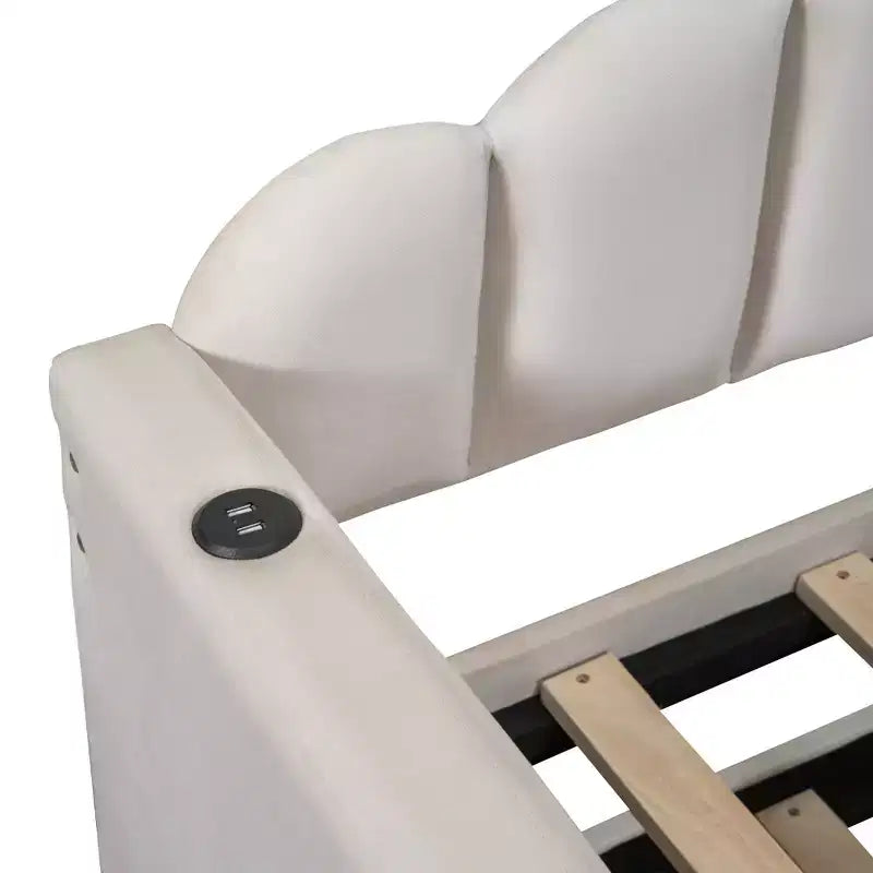 Lit de repos gigogne simple Bellemave pour adultes, enfants, filles, adolescents, lits de repos gigognes pour salon, velours, beige