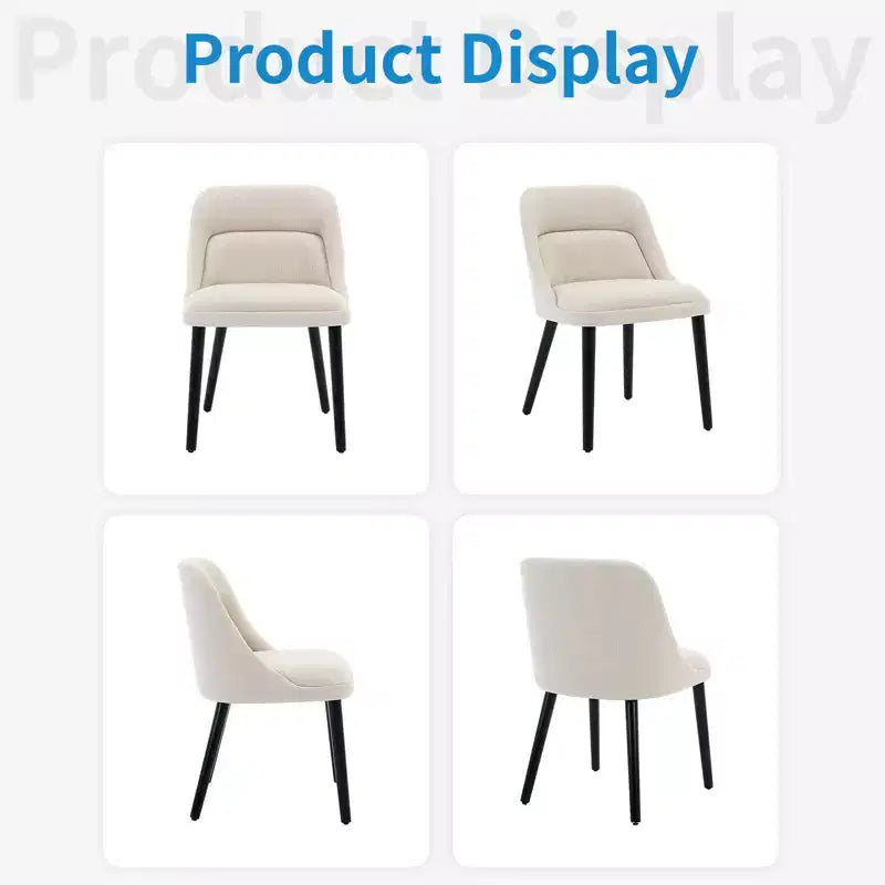 Lot de 2 chaises de salle à manger avec pieds en bois, revêtement en tissu de lin pour cuisine, salle à manger, café, salon