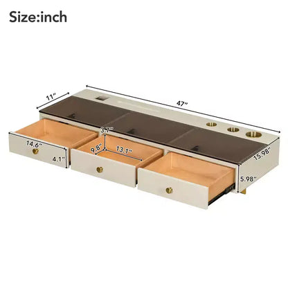 Okak Coiffeuse flottante moderne avec tiroirs, table murale multifonctionnelle pour chambre à coucher, salle de bain