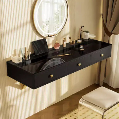 Okak Coiffeuse flottante moderne avec tiroirs, table murale multifonctionnelle pour chambre à coucher, salle de bain